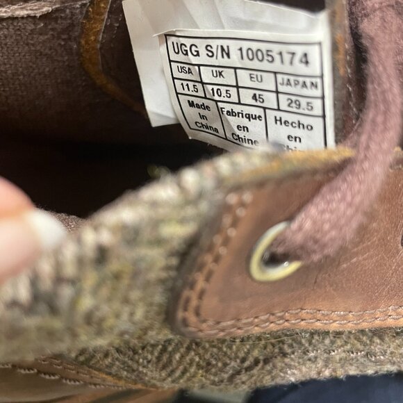 UGG Boots Men\'s Size 11 1/2 Leather and Wool Tweed Lace Up main image 6